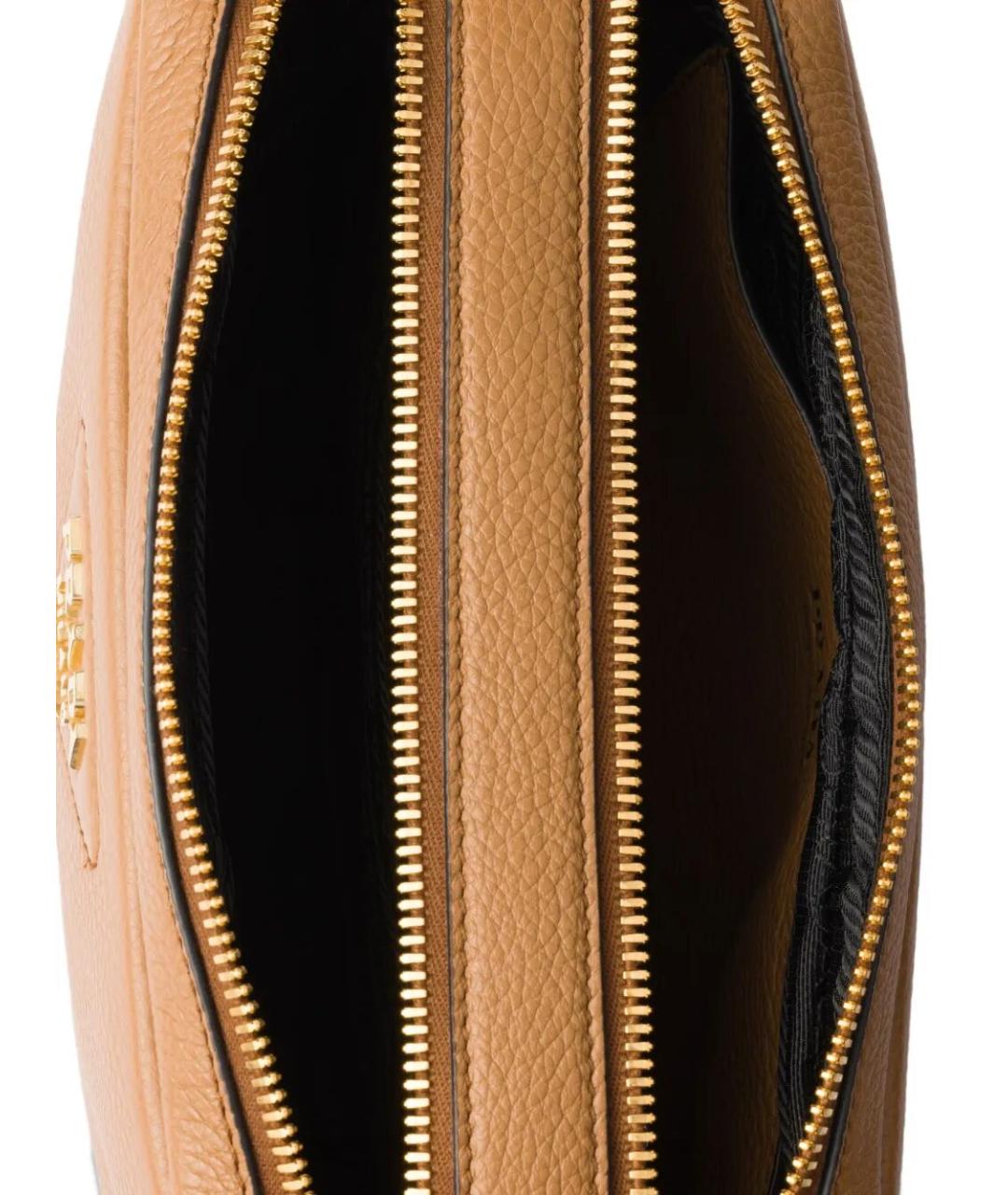 PRADA Бежевая кожаная сумка через плечо, фото 4