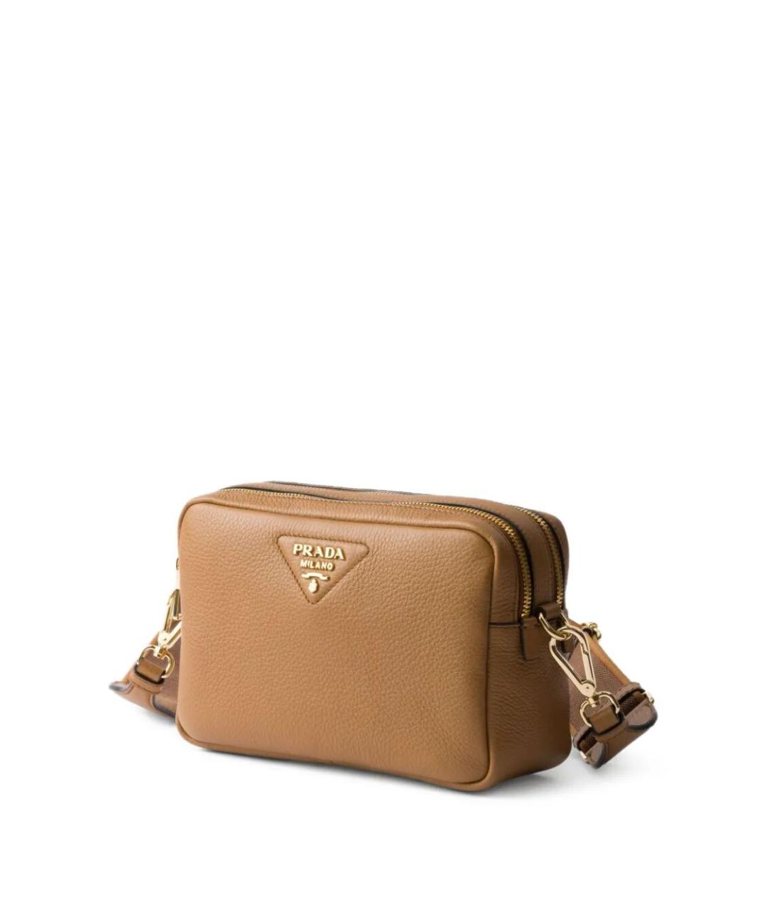 PRADA Бежевая кожаная сумка через плечо, фото 3