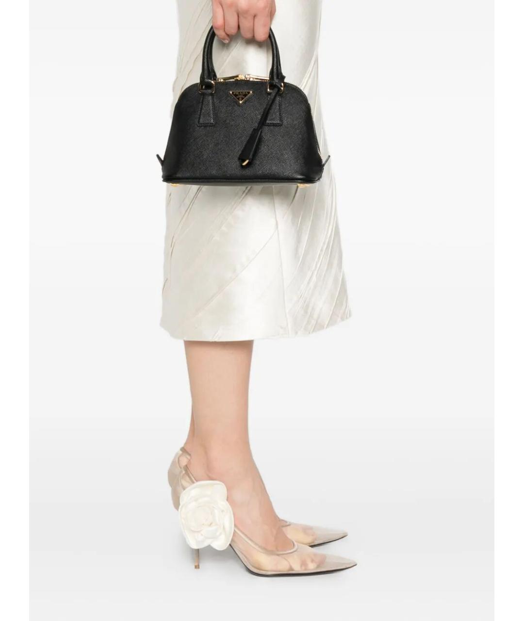 PRADA Черная кожаная сумка тоут, фото 2