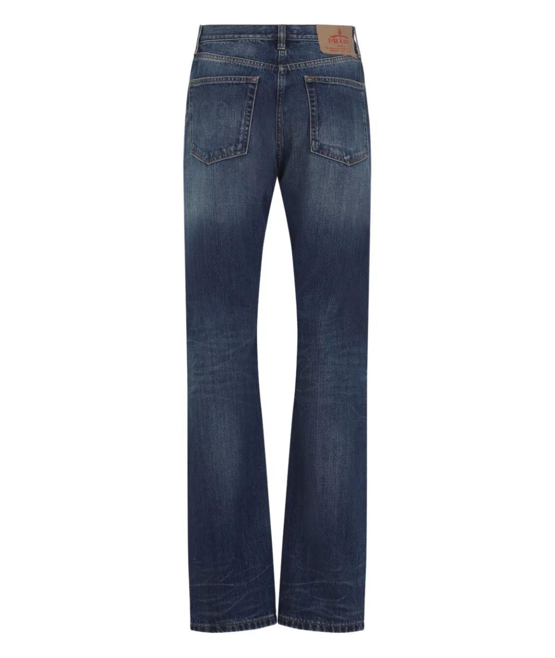 PRADA Синие хлопковые прямые джинсы, фото 2