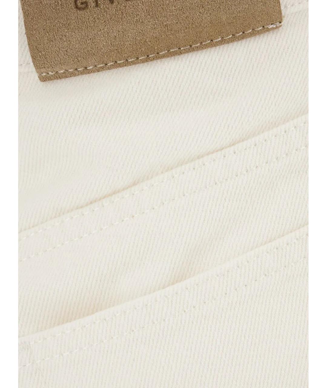 GIVENCHY Белые хлопковые прямые джинсы, фото 3