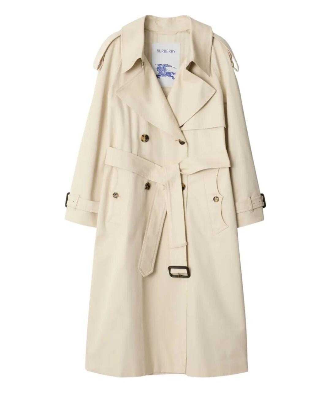 BURBERRY Бежевый хлопковый тренч/плащ, фото 1