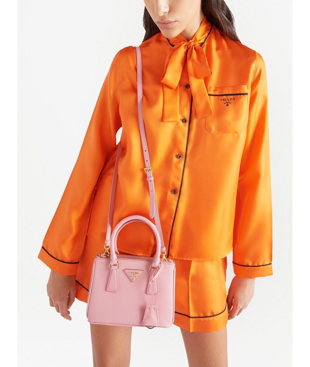 PRADA Розовая кожаная сумка тоут, фото 3