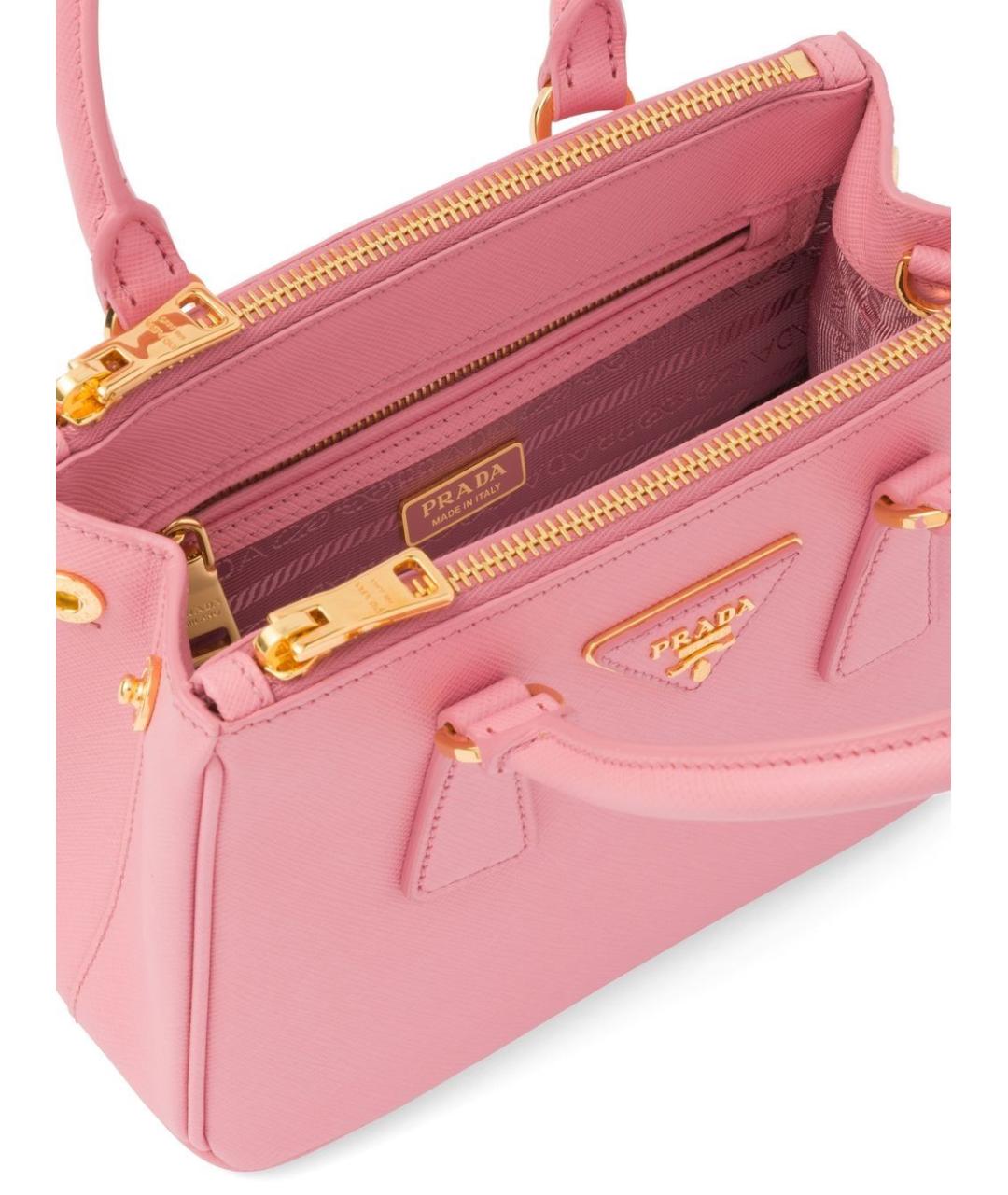 PRADA Розовая кожаная сумка тоут, фото 6