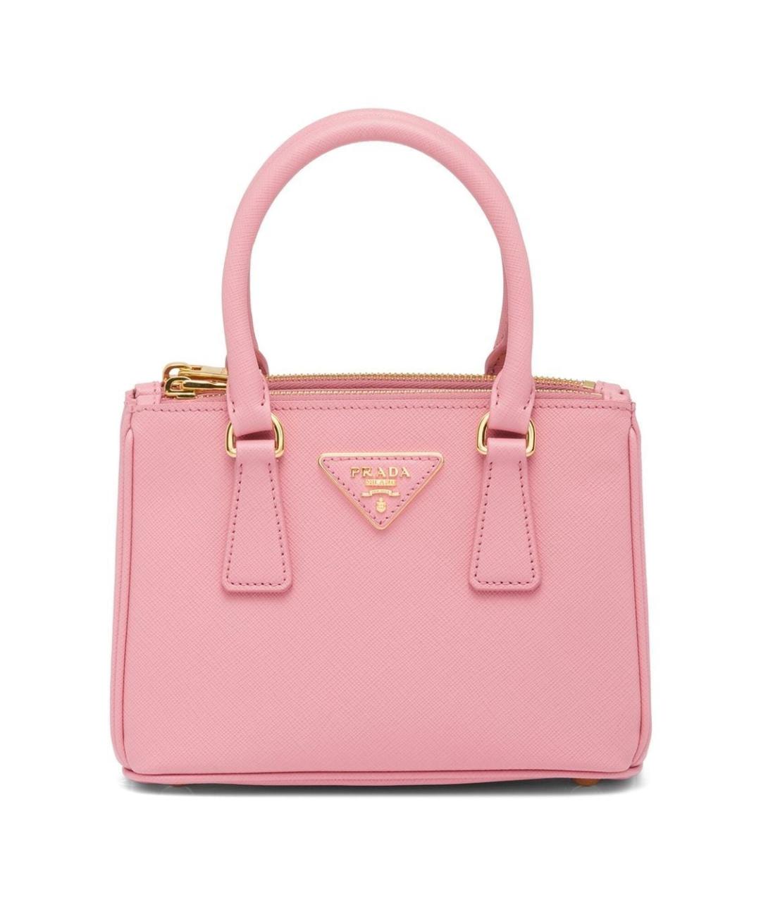 PRADA Розовая кожаная сумка тоут, фото 1