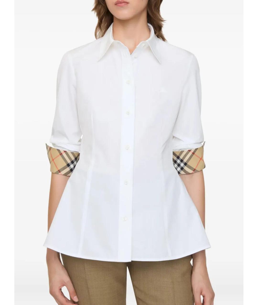 BURBERRY Белая хлопковая рубашка, фото 2