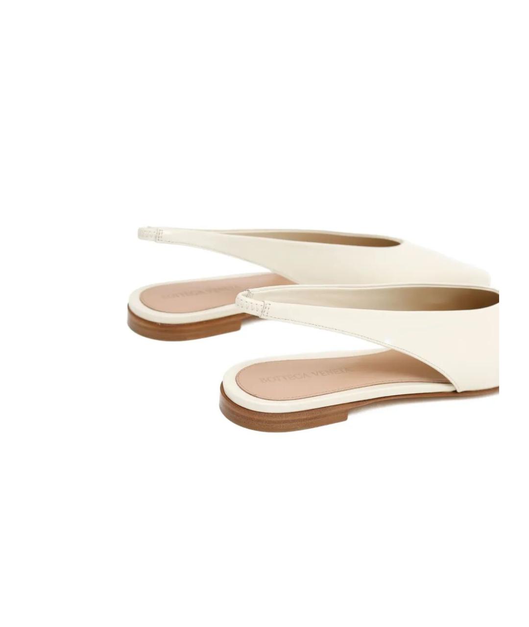 BOTTEGA VENETA Белые кожаные балетки, фото 2