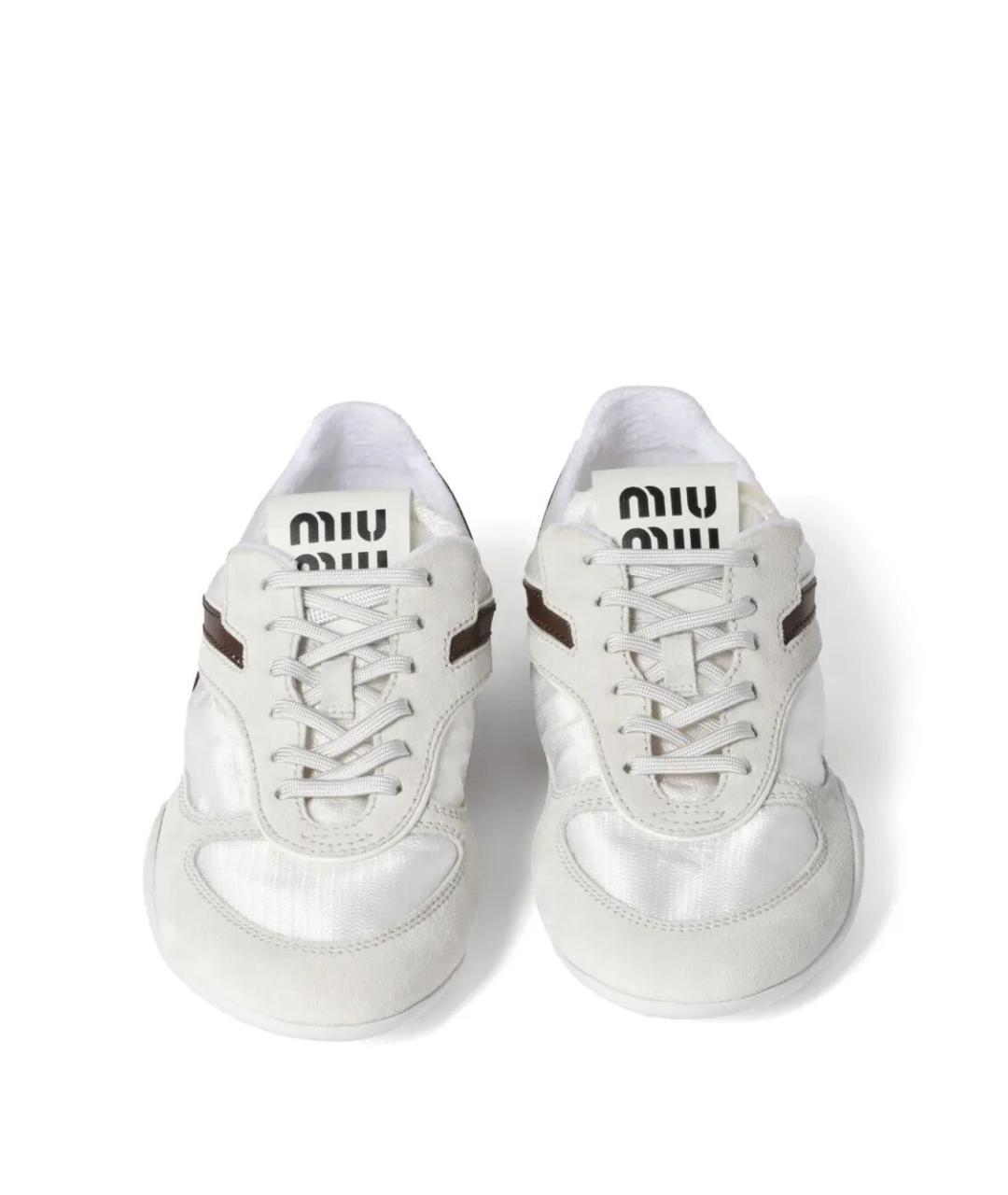 MIU MIU Белые текстильные кроссовки, фото 2
