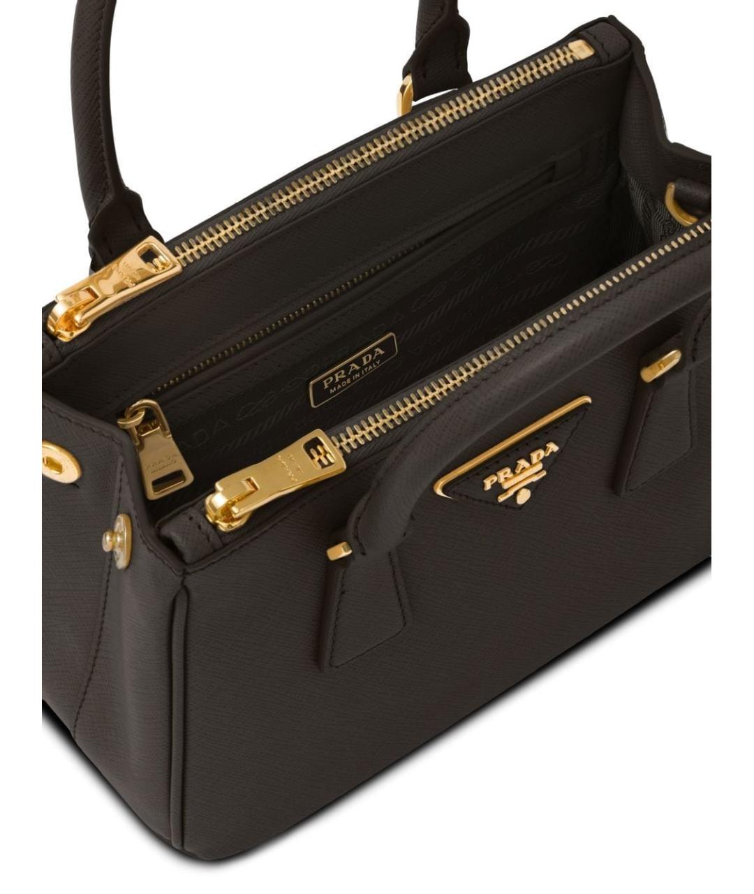 PRADA Черная кожаная сумка тоут, фото 3
