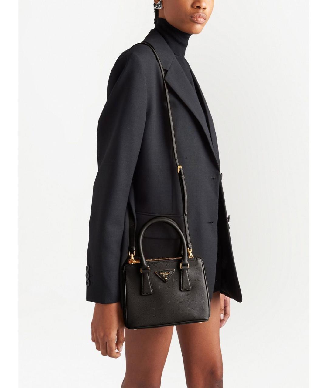 PRADA Черная кожаная сумка тоут, фото 2