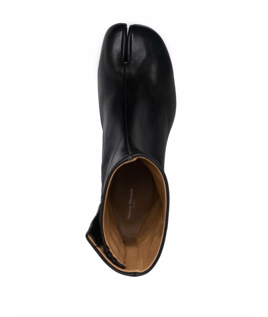 MAISON MARGIELA Черные кожаные высокие ботинки, фото 4