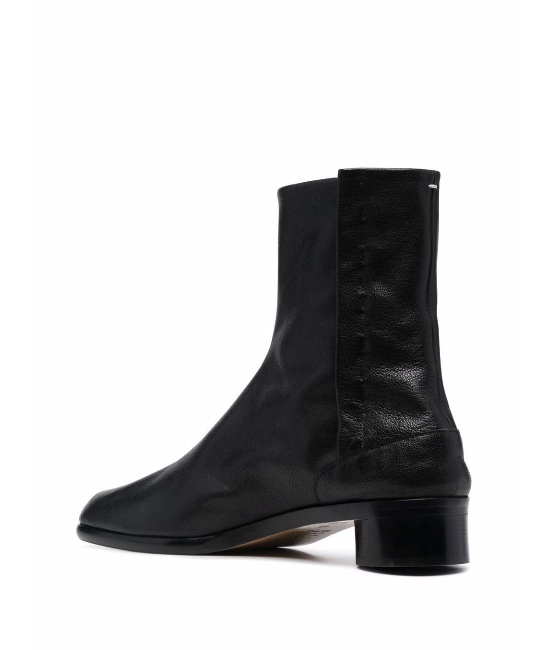 MAISON MARGIELA Черные кожаные высокие ботинки, фото 2