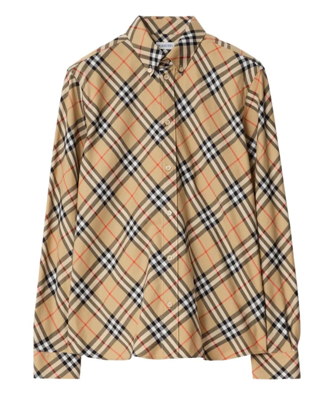 BURBERRY Бежевая хлопковая рубашка, фото 1