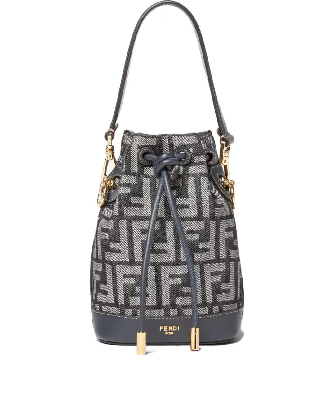 FENDI Черная деним сумка тоут, фото 1