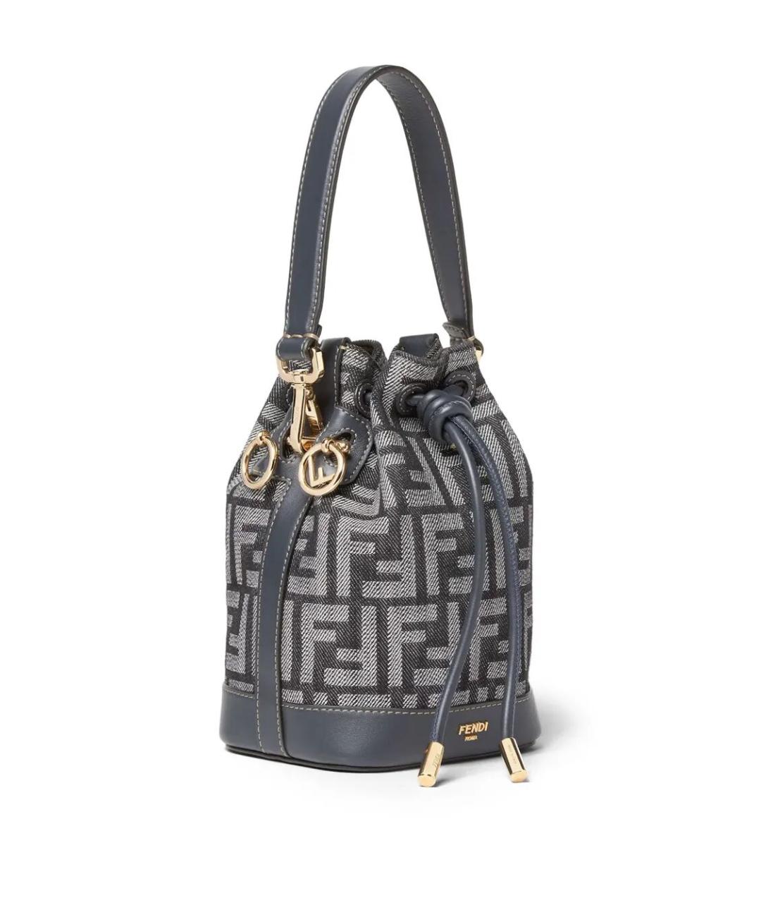 FENDI Черная деним сумка тоут, фото 4