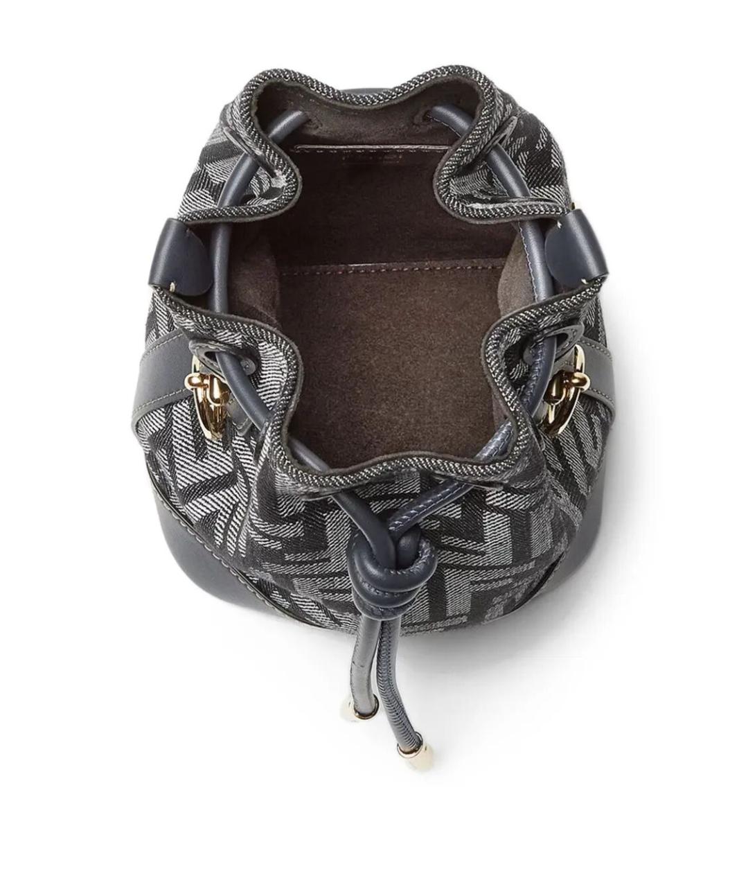 FENDI Черная деним сумка тоут, фото 5