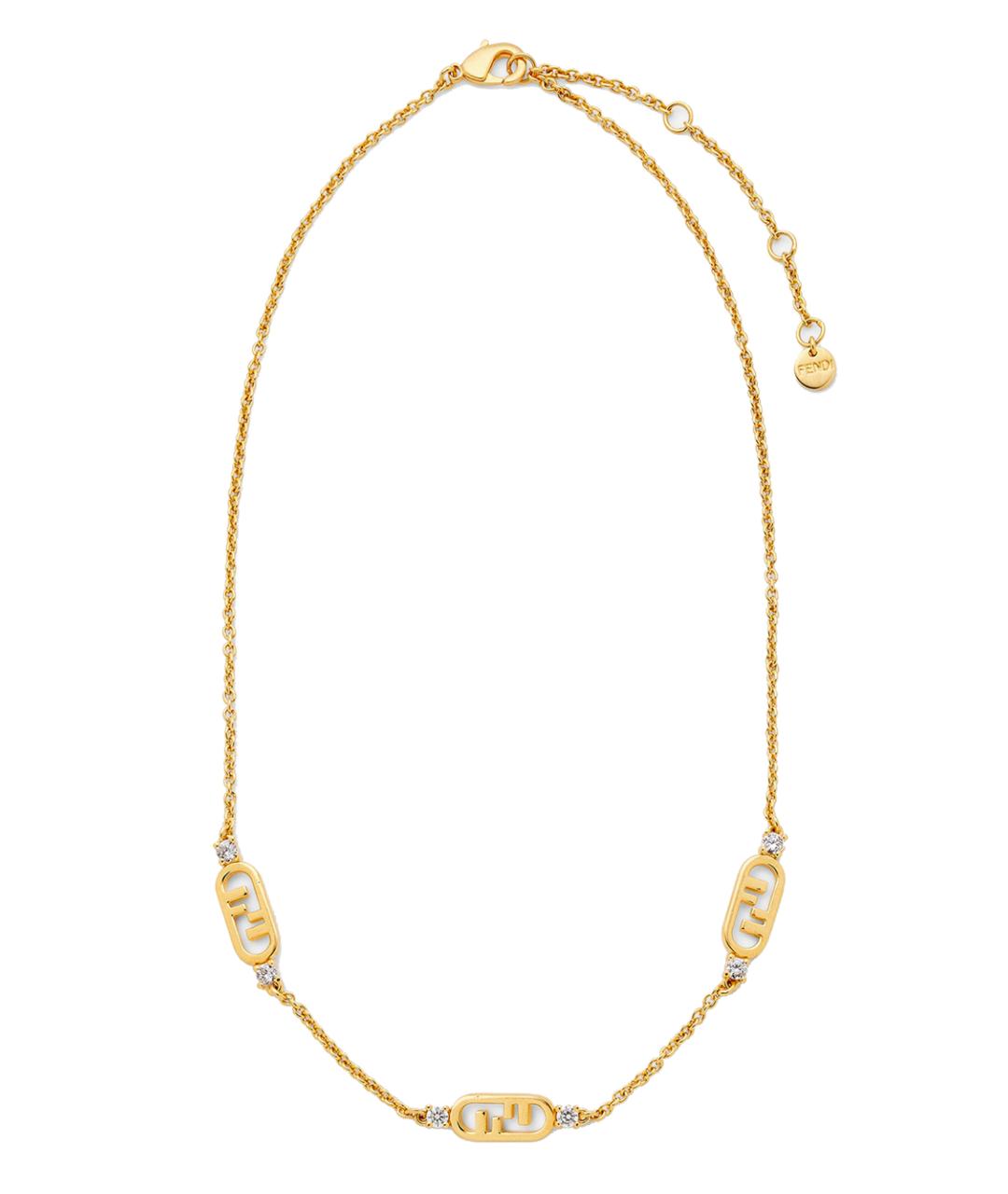FENDI Золотое латунное колье, фото 1