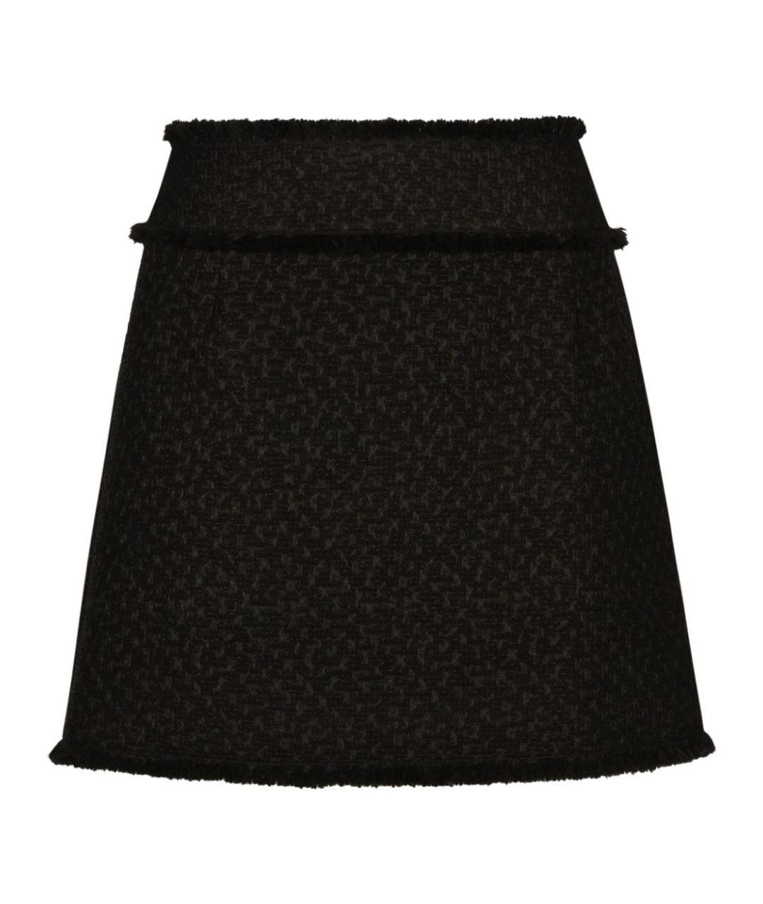 DOLCE&GABBANA Черная шерстяная юбка мини, фото 1