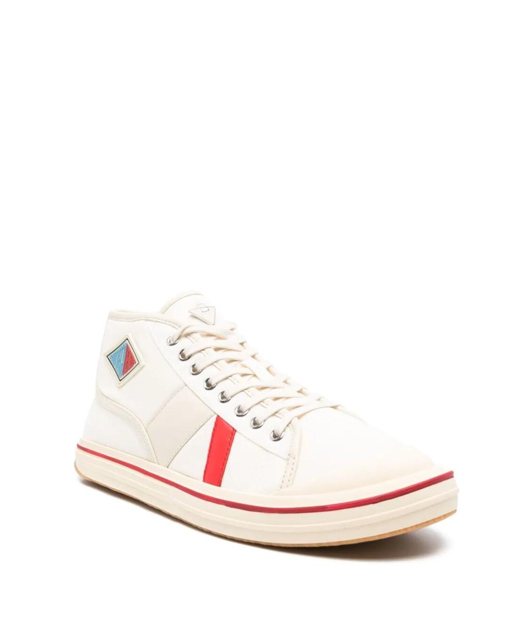 BOTTEGA VENETA Белые текстильные высокие кроссовки / кеды, фото 2