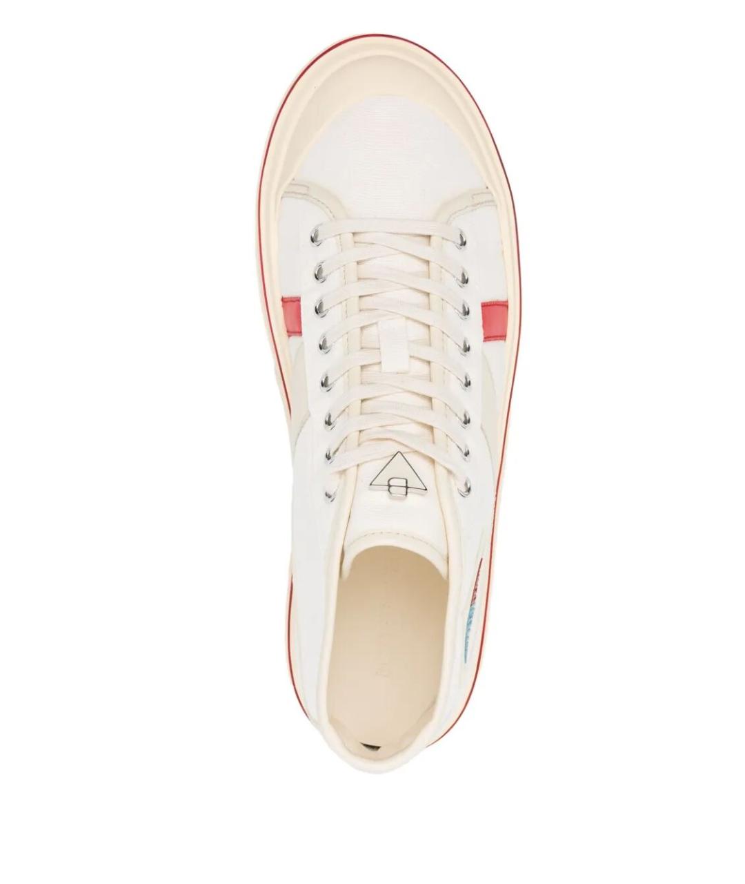 BOTTEGA VENETA Белые текстильные высокие кроссовки / кеды, фото 4