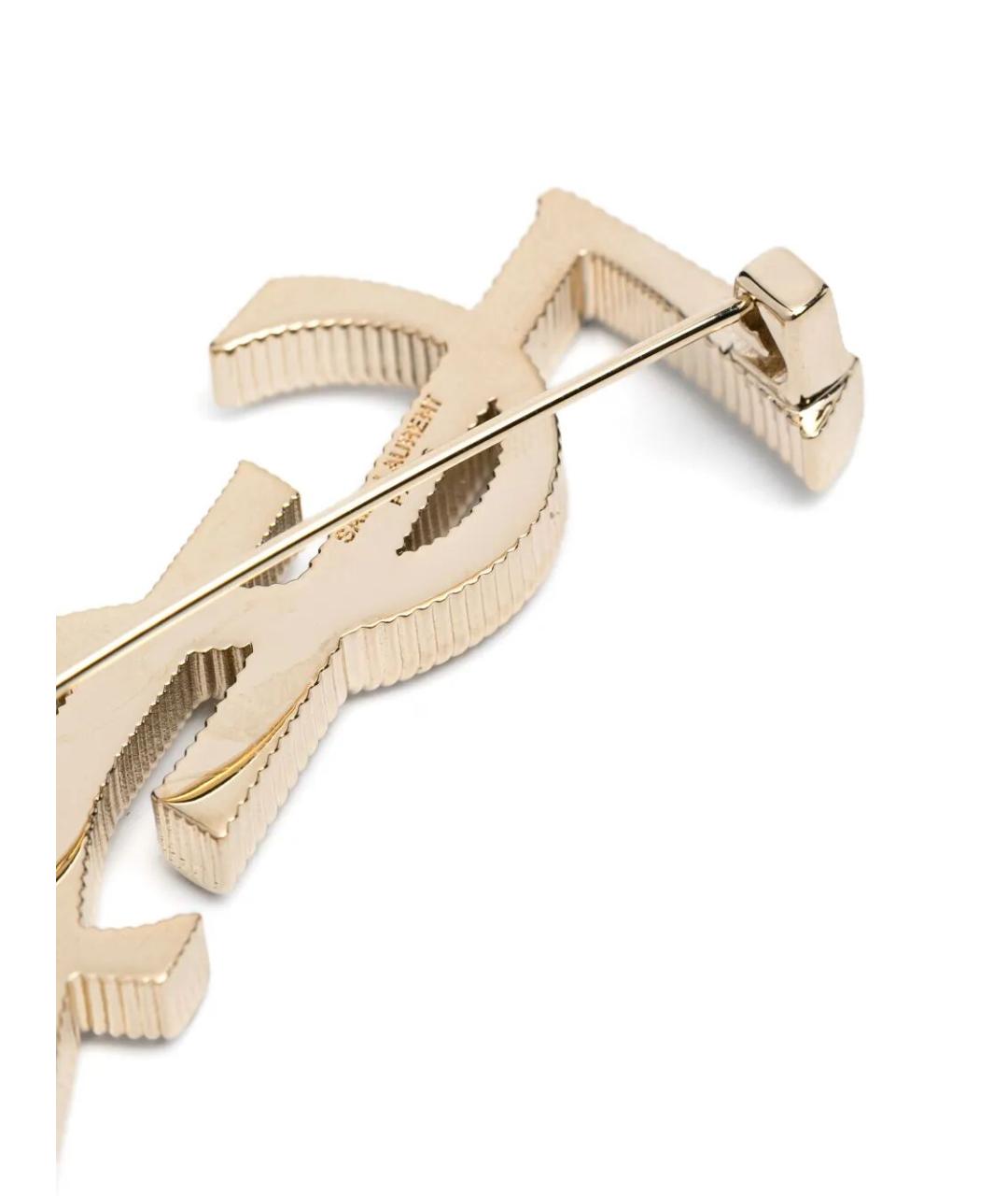 SAINT LAURENT Золотая латунная булавка / брошь, фото 2