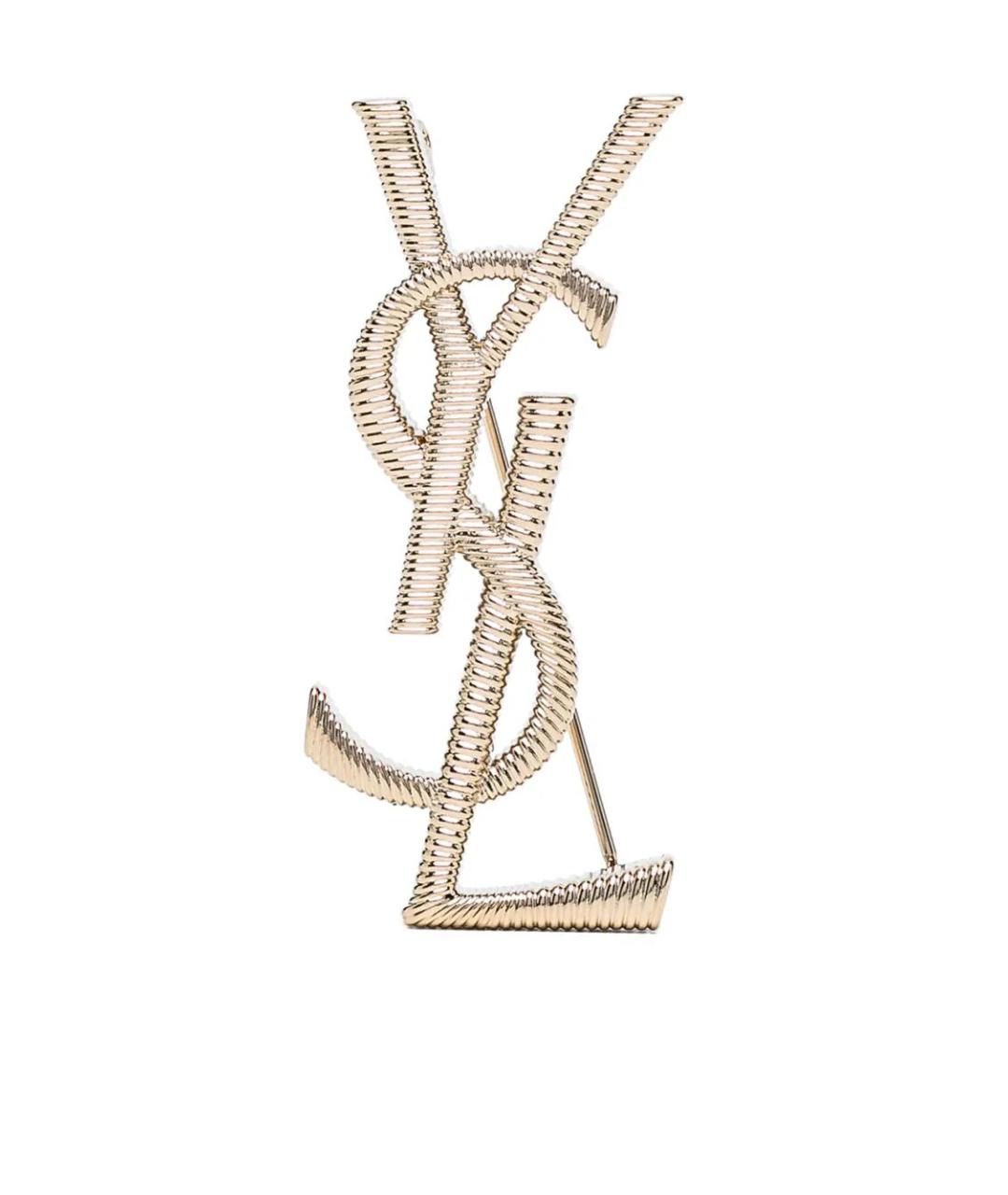 SAINT LAURENT Золотая латунная булавка / брошь, фото 1