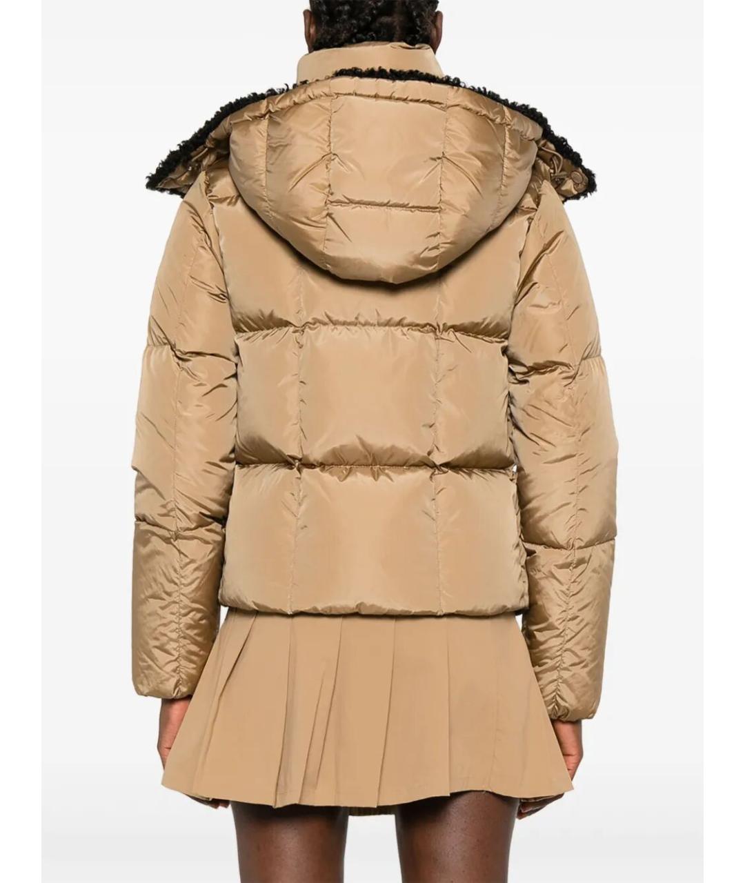 MONCLER Бежевый полиамидовый пуховик, фото 3