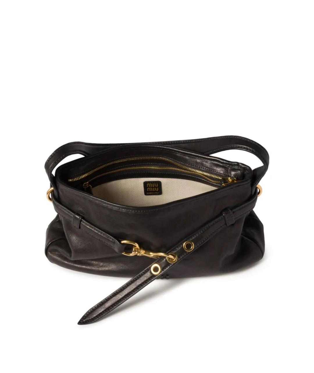 MIU MIU Черная кожаная сумка через плечо, фото 3