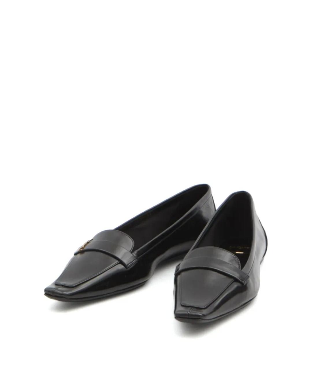 SAINT LAURENT Черные кожаные балетки, фото 5
