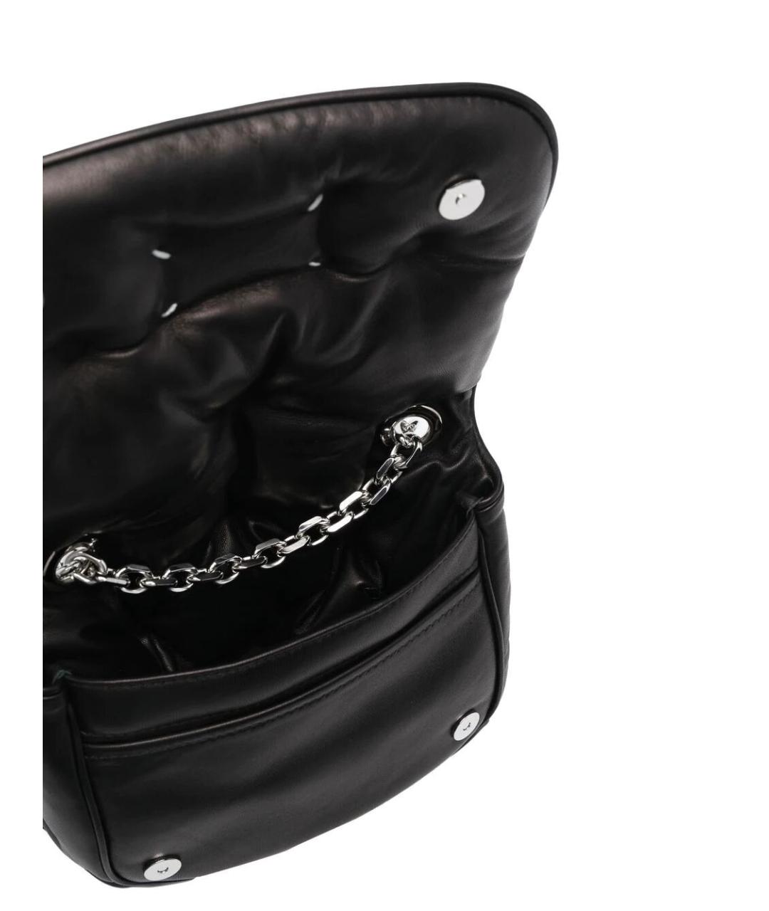 MAISON MARGIELA Черная кожаная сумка через плечо, фото 4