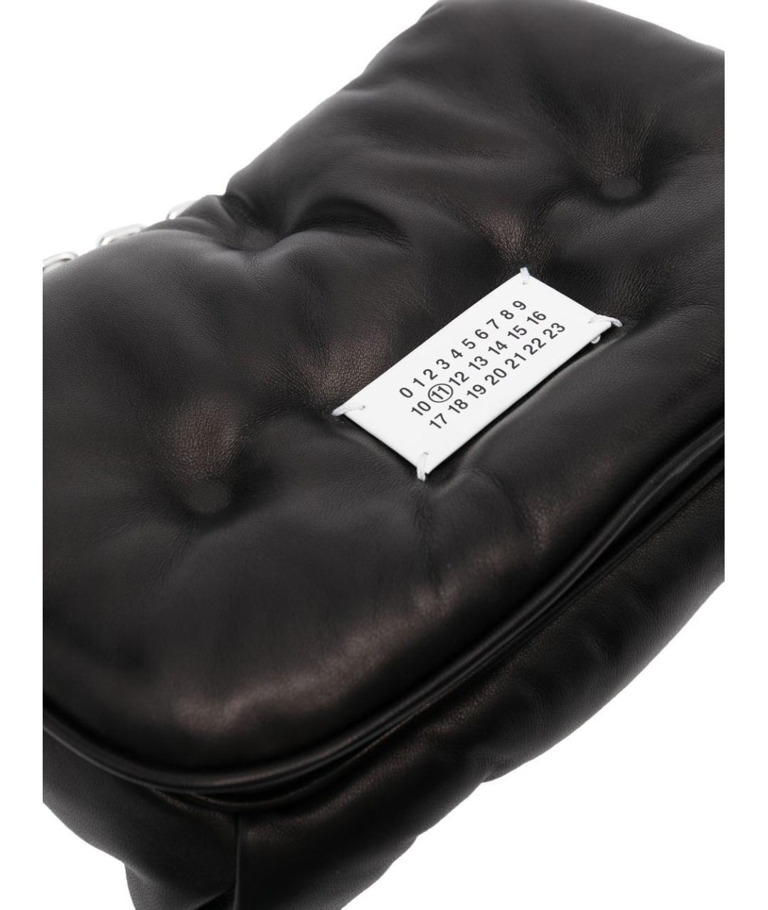 MAISON MARGIELA Черная кожаная сумка через плечо, фото 3