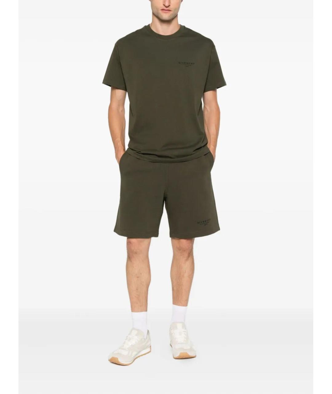 GIVENCHY Хаки хлопковая футболка, фото 2