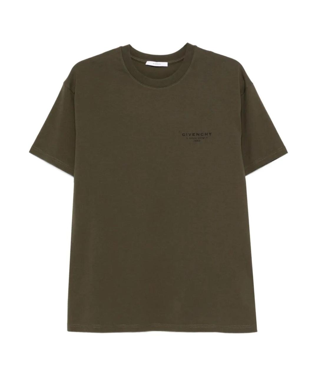 GIVENCHY Хаки хлопковая футболка, фото 1