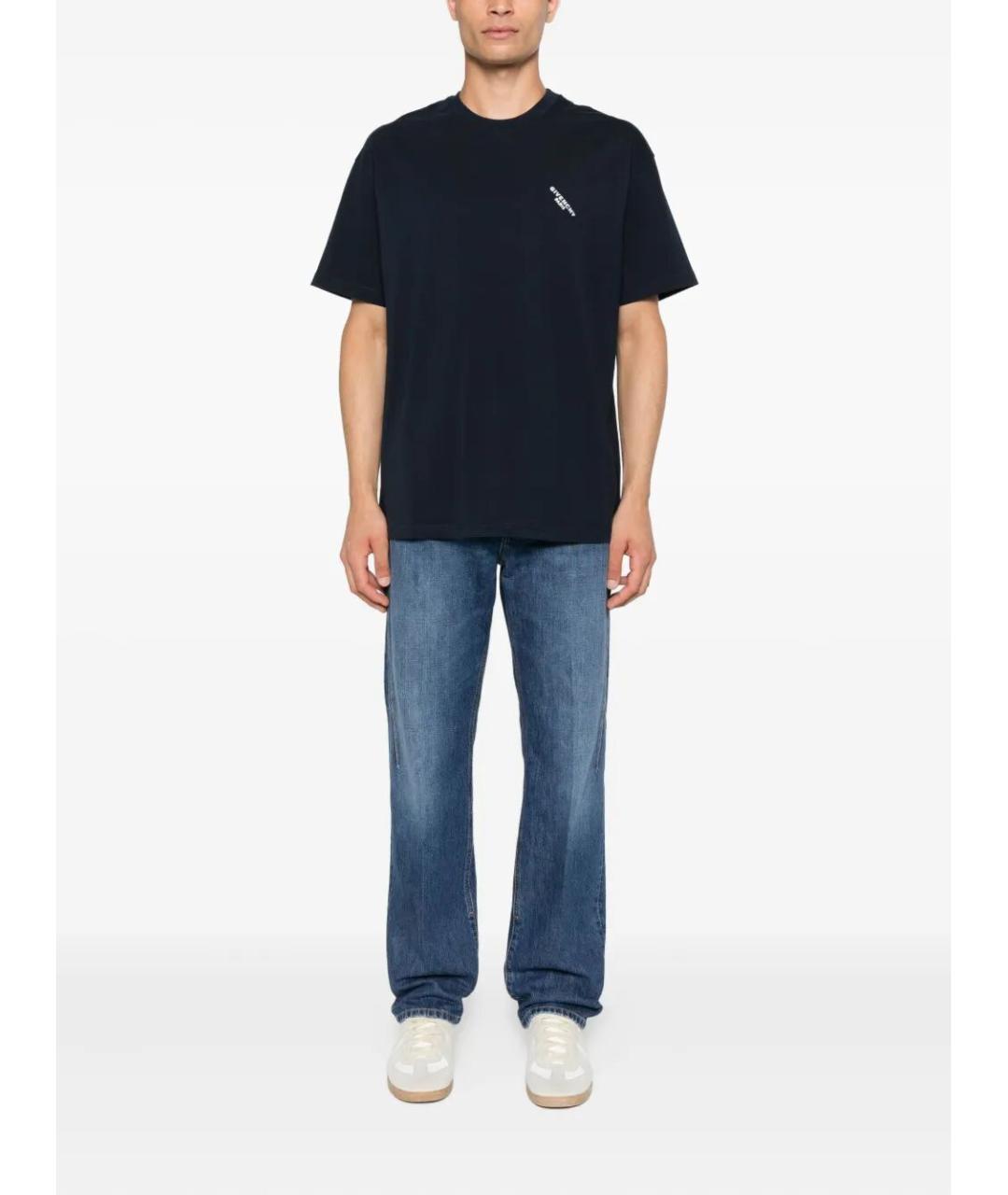 GIVENCHY Темно-синяя хлопковая футболка, фото 2