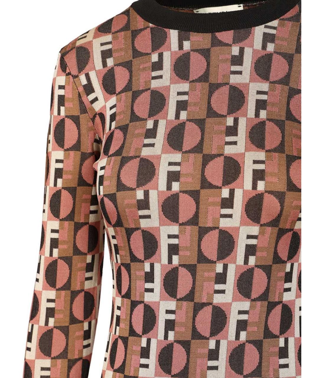 FENDI Мульти вискозное повседневное платье, фото 3