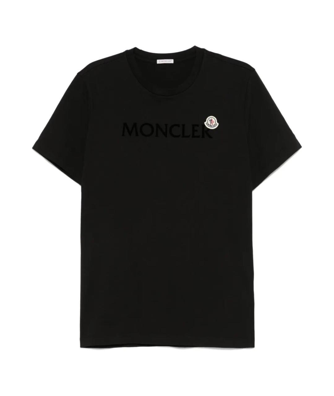 MONCLER Черная хлопковая футболка, фото 1