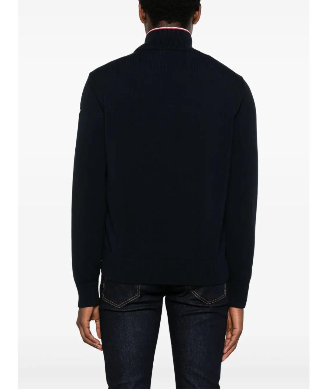 MONCLER Темно-синий полиэстеровый кардиган, фото 3