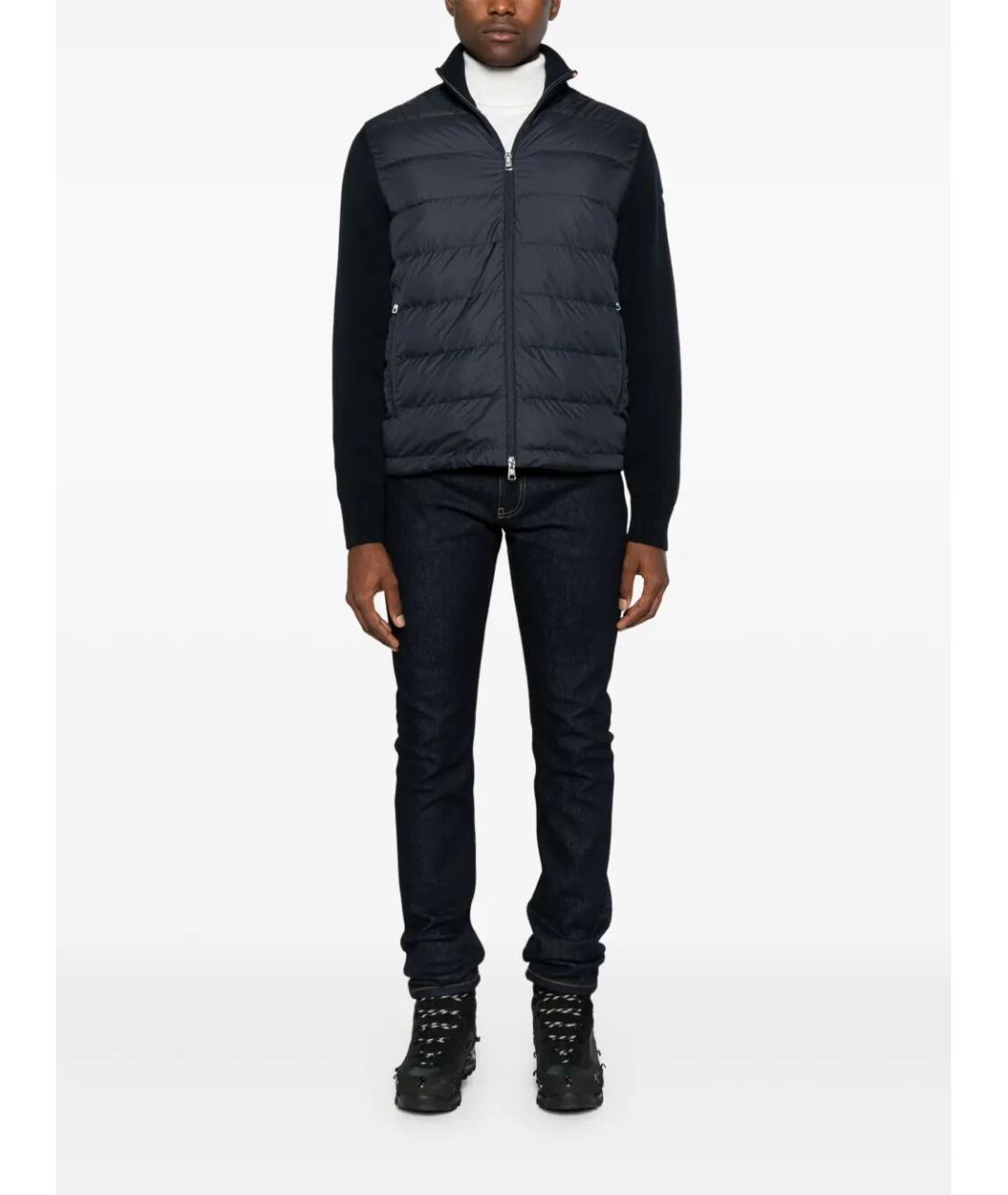 MONCLER Темно-синий полиэстеровый кардиган, фото 2