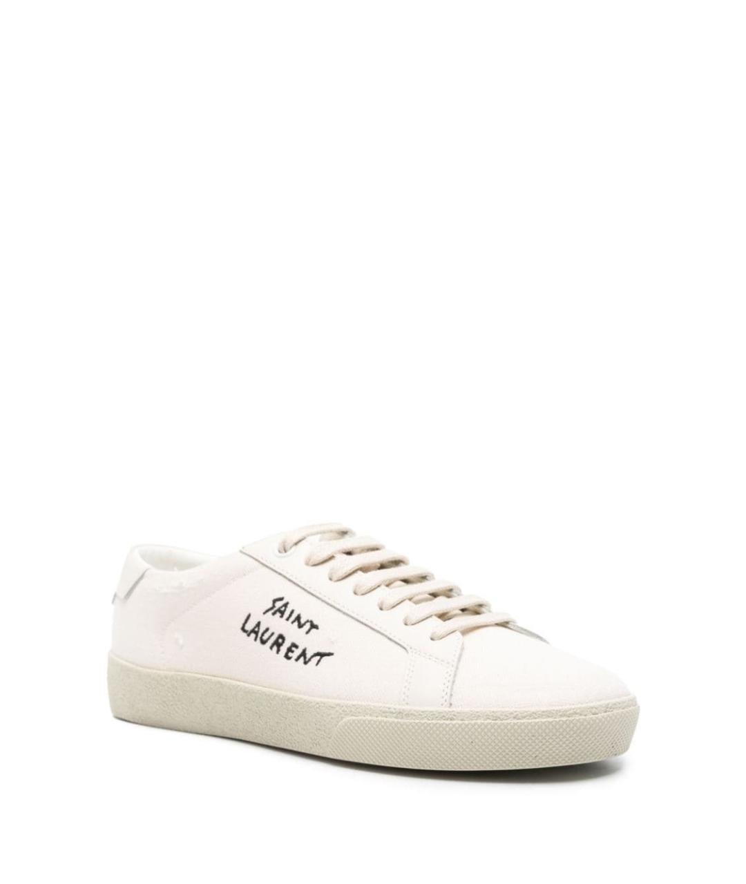 SAINT LAURENT Белые текстильные кеды, фото 2