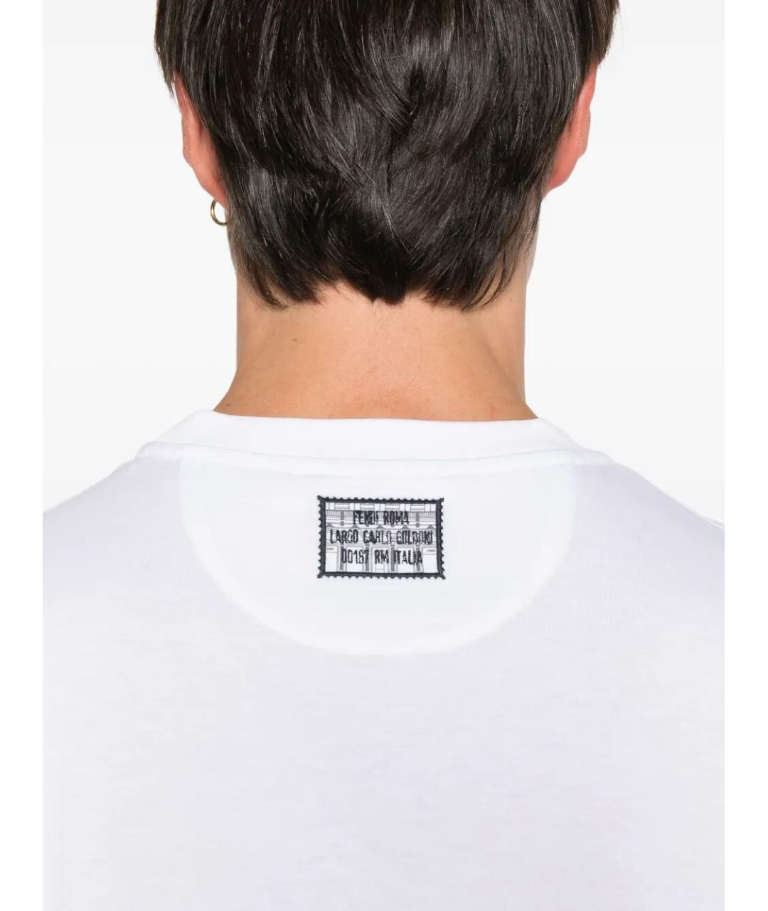FENDI Белая хлопковая футболка, фото 3