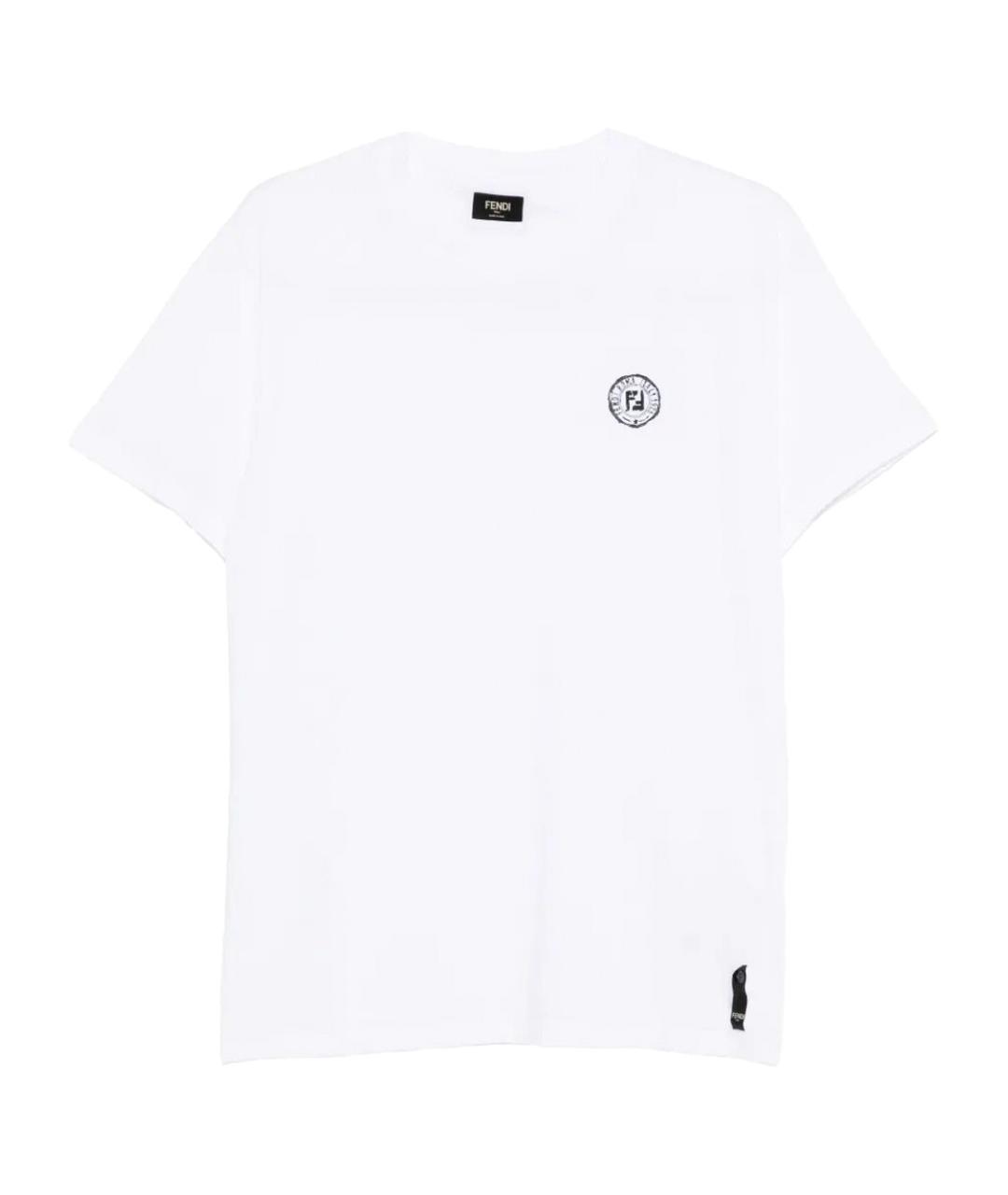 FENDI Белая хлопковая футболка, фото 1