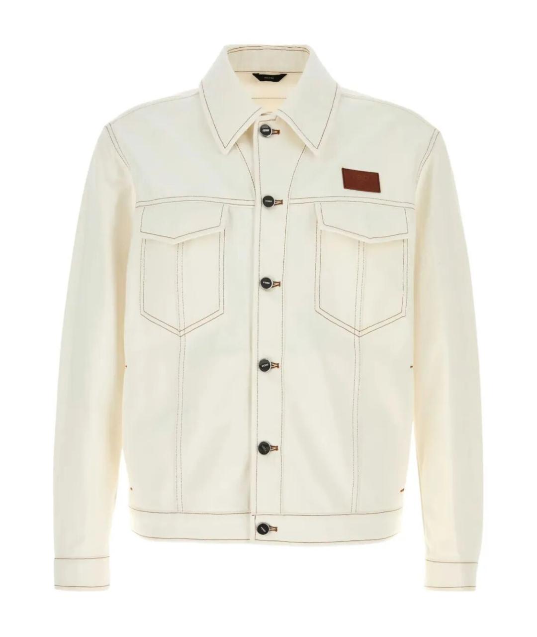 FENDI Белая хлопковая куртка, фото 1