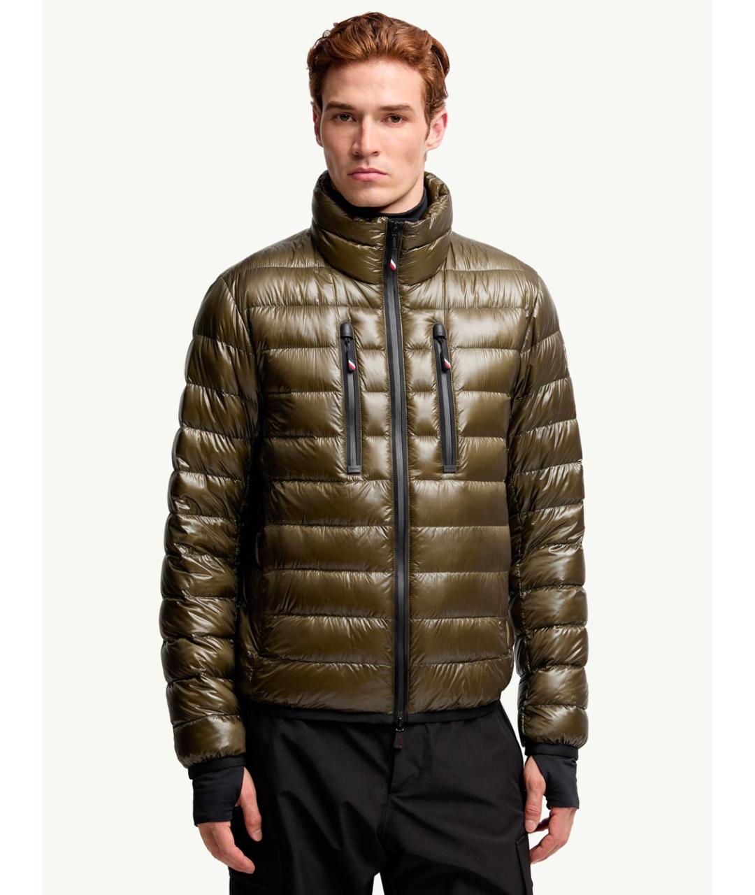MONCLER Хаки полиамидовый пуховик, фото 2