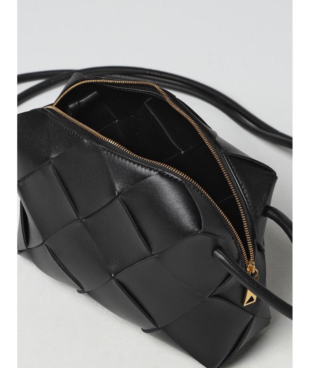 BOTTEGA VENETA Черная кожаная сумка через плечо, фото 2