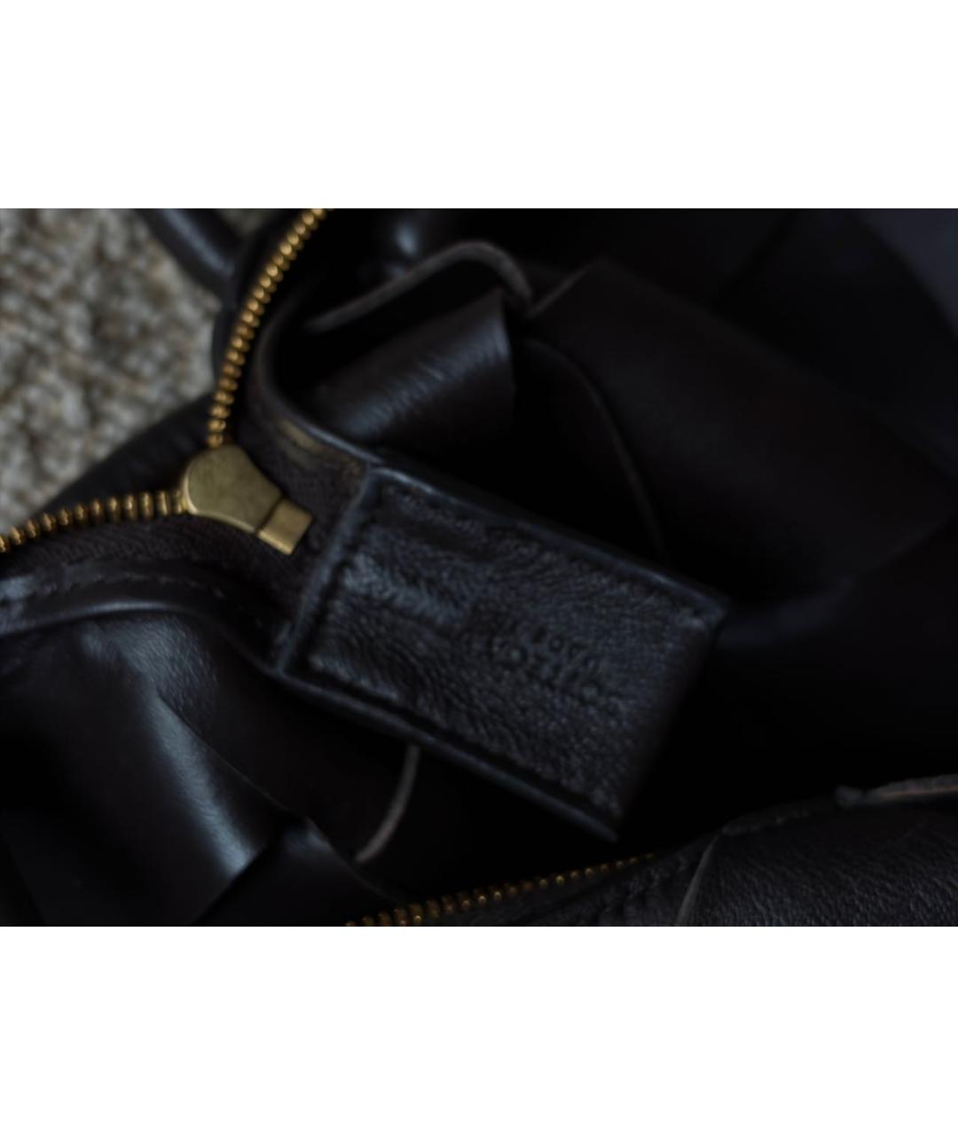 BOTTEGA VENETA Черная кожаная сумка через плечо, фото 6