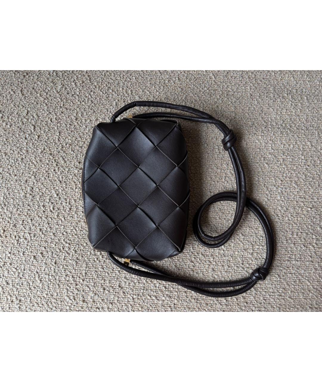 BOTTEGA VENETA Черная кожаная сумка через плечо, фото 4