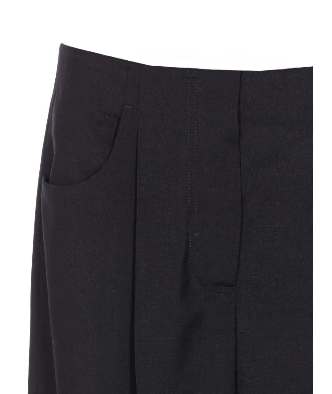 FENDI Черные шерстяные прямые брюки, фото 4