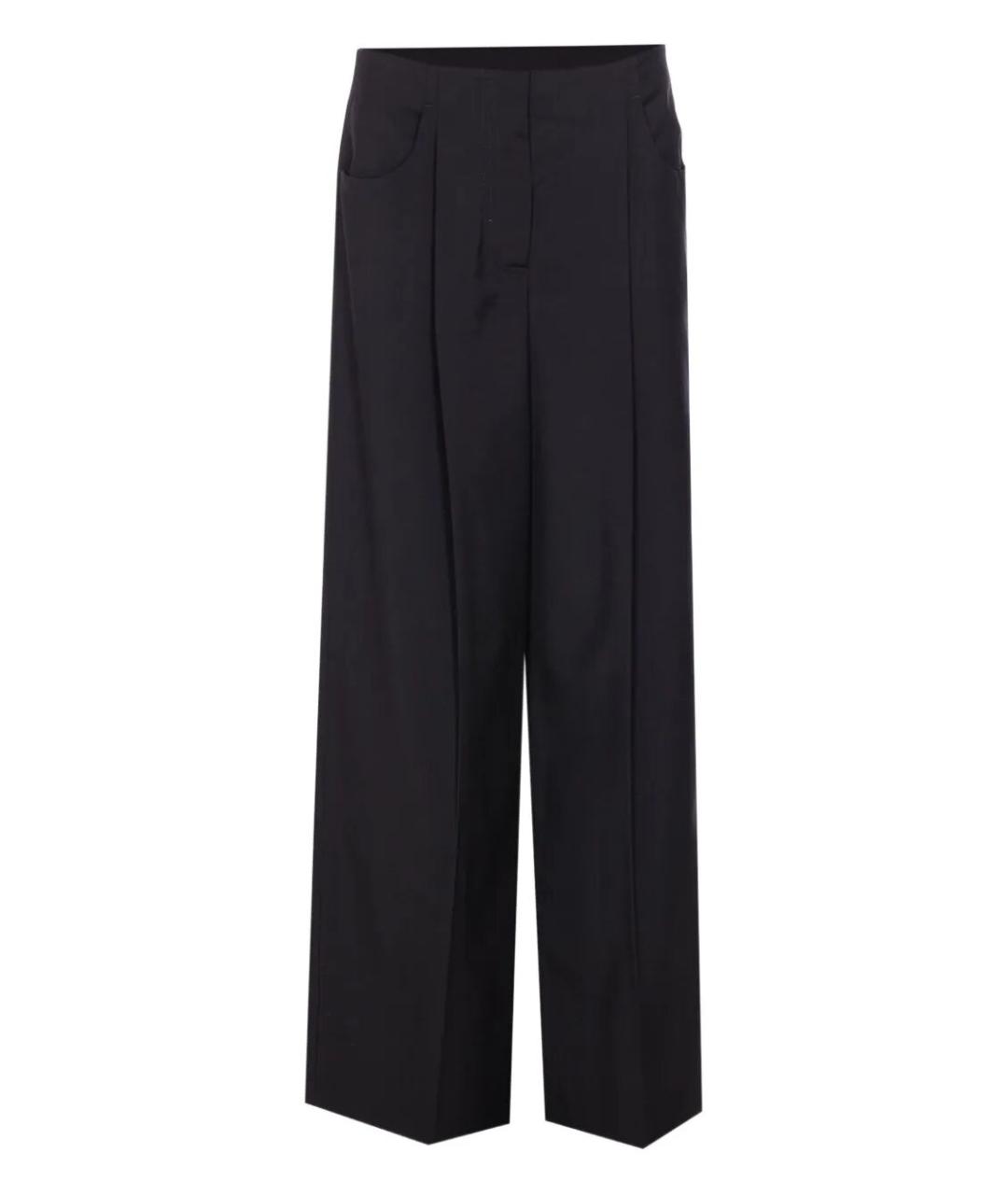 FENDI Черные шерстяные прямые брюки, фото 1