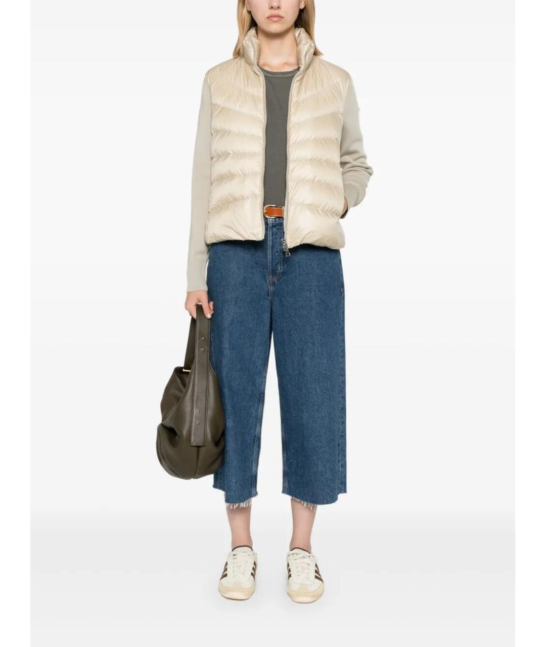 MONCLER Бежевая полиамидовая куртка, фото 2