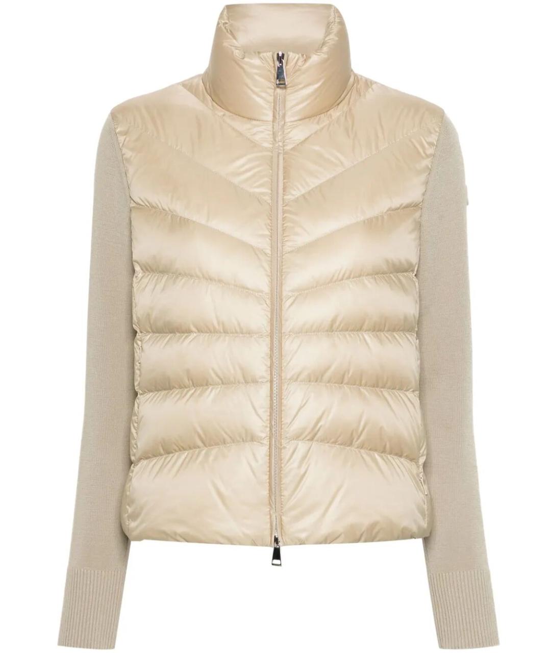 MONCLER Бежевая полиамидовая куртка, фото 1